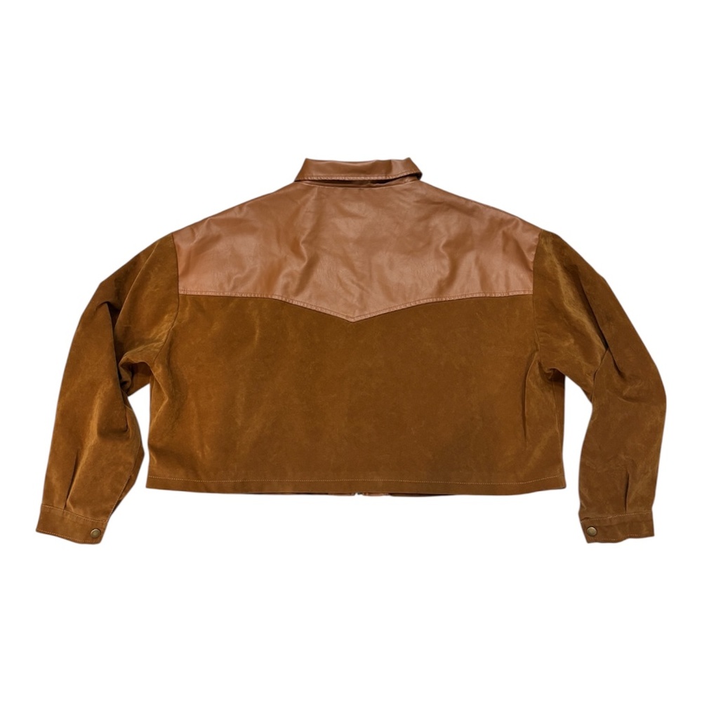 PrettyLittleThing Faux Suede Western Jacket - Toffee Brown Size 18 - Picture 3 of 9